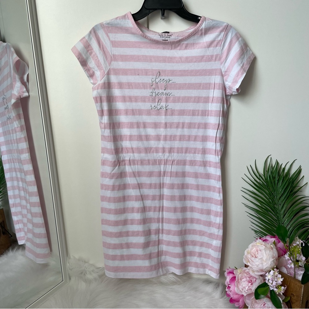 F&F Pink and White Striped Nightwear